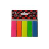 Stick index plastic 44*12.7 mm, 5 culori neon*20 file, forma steag