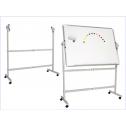 Whiteboard magnetic rotativ cu 2 fete, rama aluminiu si suport mobil, 100*150 cm