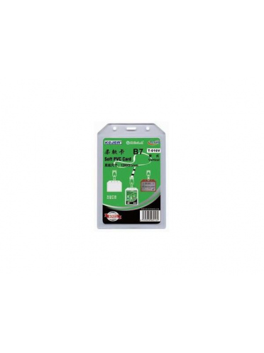Buzunar PVC flexibil, pentru ID carduri, 91 x 128mm, vertical, 5 buc/set, KEJEA - transparent