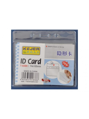 Buzunar PVC, pentru ID carduri, 105 x 74mm, orizontal, 10 buc/set, KEJEA - cristal
