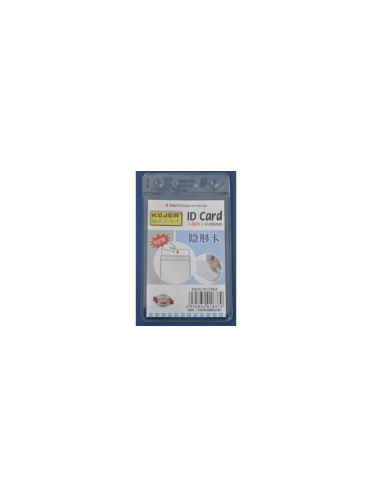 Buzunar PVC, pentru ID carduri, 61 x 90mm, vertical, 10 buc/set, KEJEA - cristal