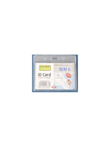 Buzunar PVC, pentru ID carduri, 90 x 61mm, orizontal, 10 buc/set, KEJEA - cristal