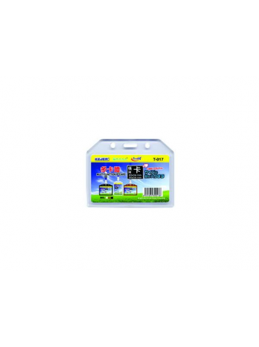 Buzunar dubla fata pentru ID carduri, PVC flexibil, 85 x 54mm, orizontal, 5 buc/set, KEJEA - transp