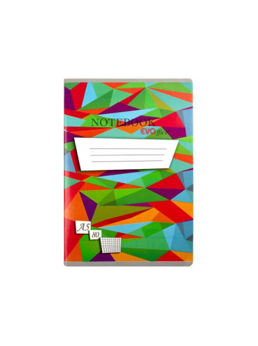Caiet A5 80 file, coperta policromie - matematica