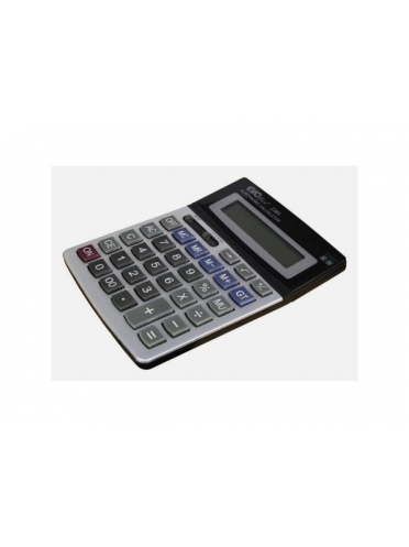 Calculator 12 dgt , 14.2*19.7 cm, front metalic si ecran rabatabil
