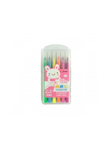 exegesis we String Carioci tip pensula ("Brush pen") 12 culori intense/cutie plastic Carioci  si acuarele