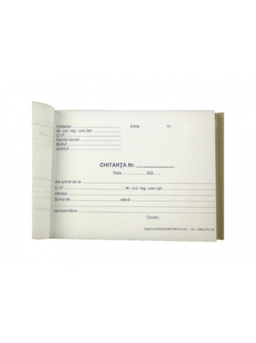 Chitantier A6 autocopiativ, 2 exemplare 