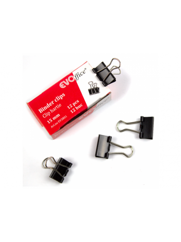 Clip hartie 15mm, 12 buc/cutie