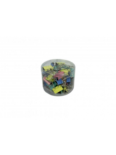 Clip hartie 19mm, 40 buc culori asortate/cutie plastic