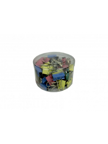 Clip hartie 25mm 48 buc, culori asortate/cutie plastic