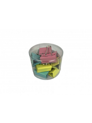 Clip hartie 41mm 24 buc, culori asortate/cutie plastic