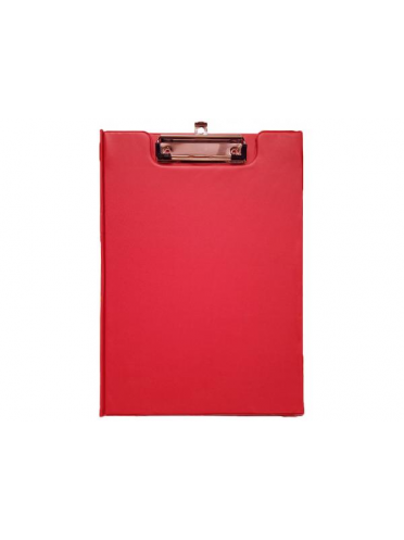 Clipboard carton plastifiat dublu, A4 (313*224mm), cu agatatoare, buzunar si suport pix, Willgo - rosu