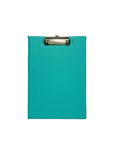 Clipboard carton plastifiat dublu, A4 (313*224mm), cu agatatoare, buzunar si suport pix, Willgo - turquoise