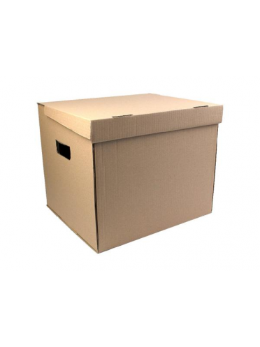 Container arhivare cu capac integrat, manere si pereti dubli, 377*308*320 mm