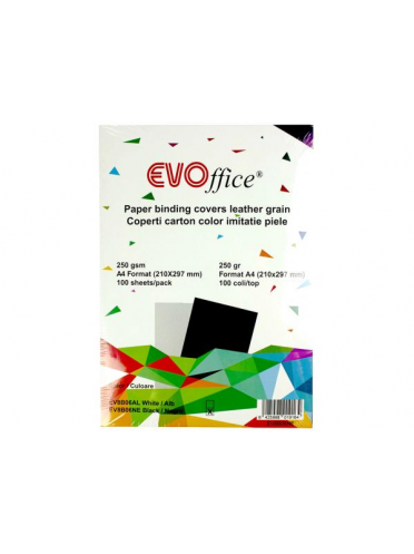 Coperti carton color imitatie piele, A4 250g/mp, 100coli/top,  - negru