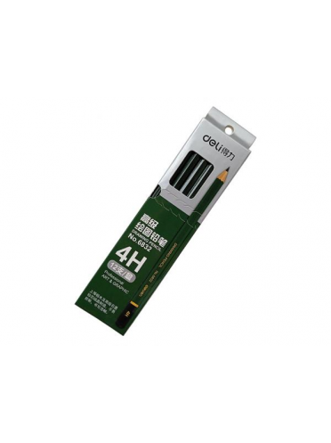 Creion grafit 4H fara radiera, ascutit Deli, 6832