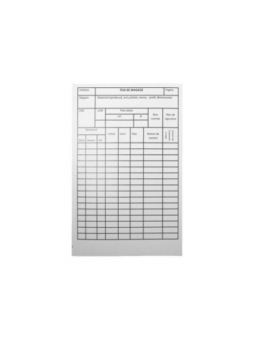 Fisa magazie carton duplex 250g, A5, 50 buc/set