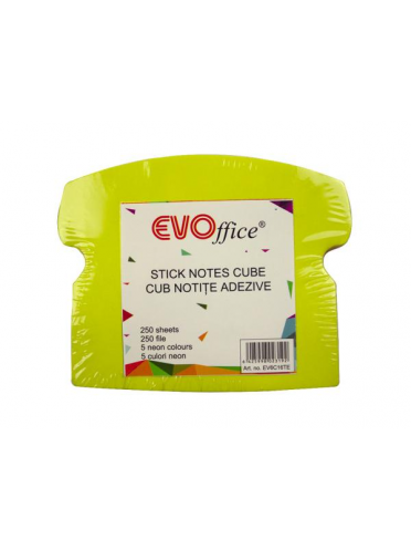 Notes autoadeziv cub color 250 file, 5 culori neon, Telefon