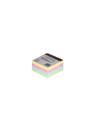 Notes autoadeziv cub color 75*75 mm, 400 file, 4 culori pastel