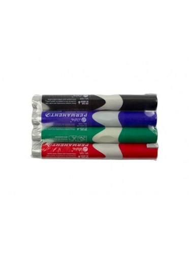 Permanent marker cu grip varf rotund, 4buc/set, Willgo