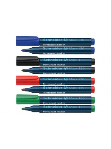 Permanent marker varf rotund, 1-3mm, SCHNEIDER Maxx 130 - rosu