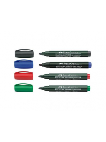 Permanent marker varf rotund, Multimark Winner 52, Faber-Castell - negru