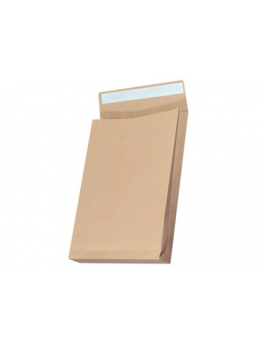 Plic B4 (250*353 mm) kraft, siliconic, cu burduf de 15 cm, 120 gr/mp, 10 buc/set