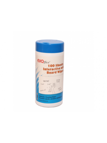 Servetele umede 13*16 cm pentru curatare whiteboard, 100/tub rotund