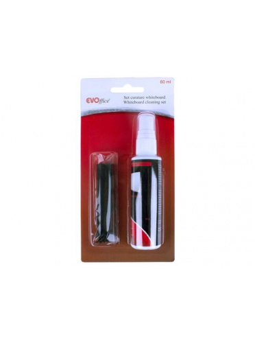 Set curatare whiteboard: spray 60 ml si laveta microfibra