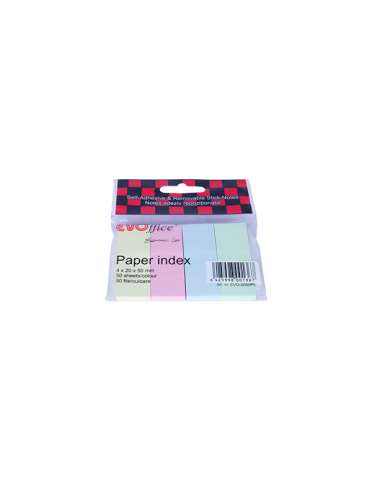 Stick index hartie 20*50 mm, 4 culori pastel*50 file