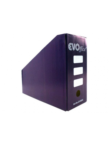 Suport carton color laminat vertical pentru documente A4, pliabil, 11,5 cm, EVOffice - albastru