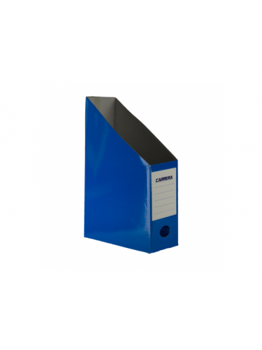 Suport carton color laminat vertical pentru documente A4, pliabil, 7cm - albastru